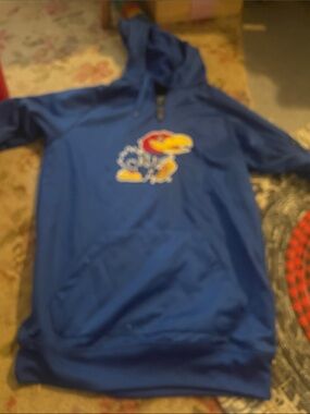 Blue Hoodie with Jayhawk Logo